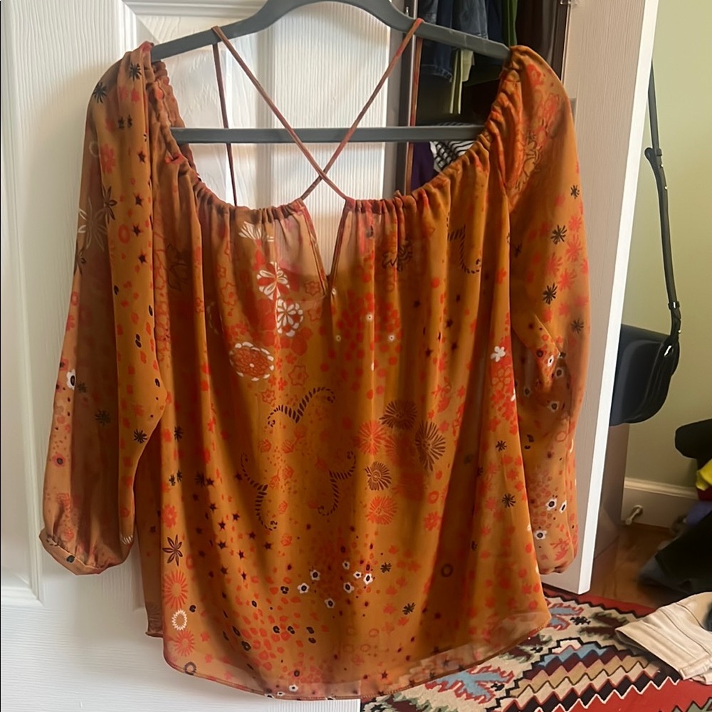 Zara boho Women's Top - Orange
